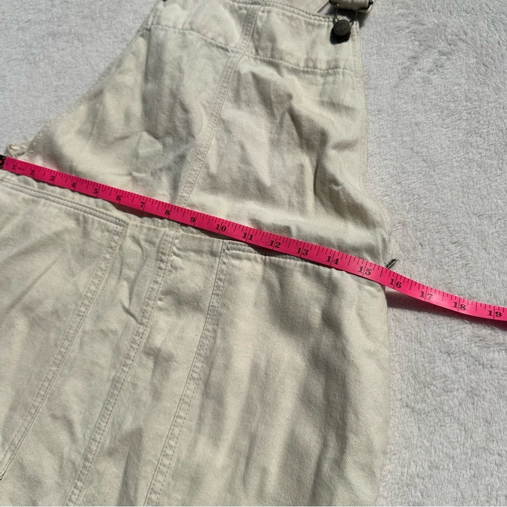 EU Zara TRF Cream Denim Overall Pinafore Midi Dress - Picture 14 of 16